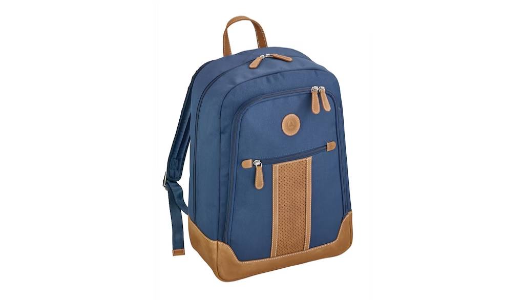Рюкзак синий / коньячный, Полиэстер (переработанный)