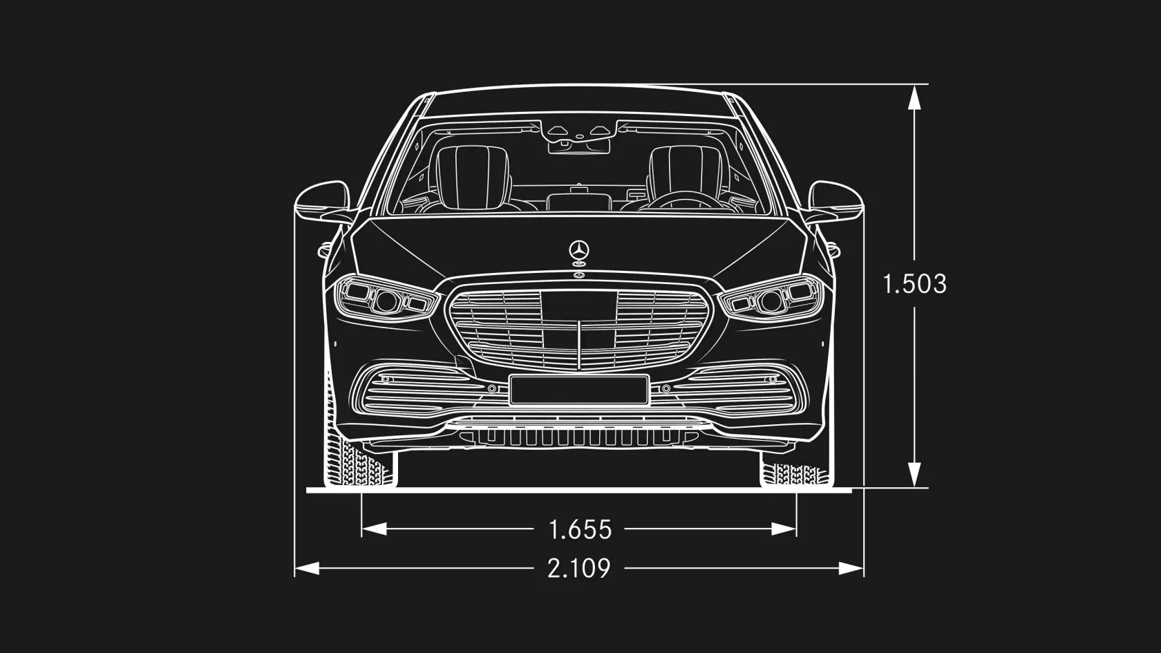 Технічні характеристики Mercedes-Benz S-class Седан Габарити #3