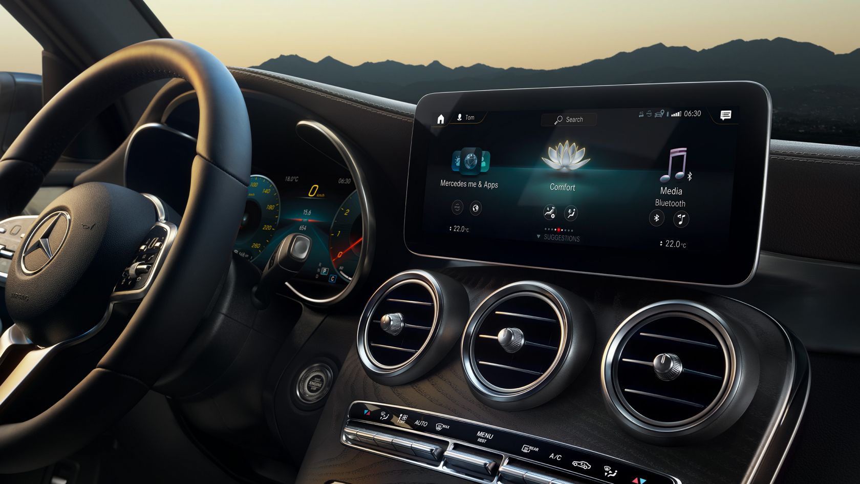 Комфорт Mercedes-Benz GLC Цифровая панель управления. #1