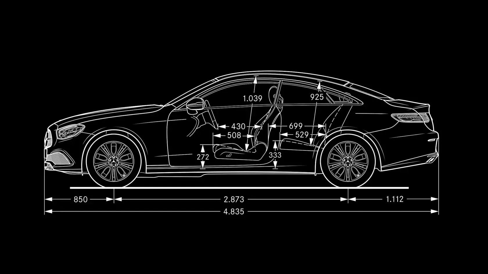 Технічні характеристики Mercedes-Benz E-class Купе Габарити #1