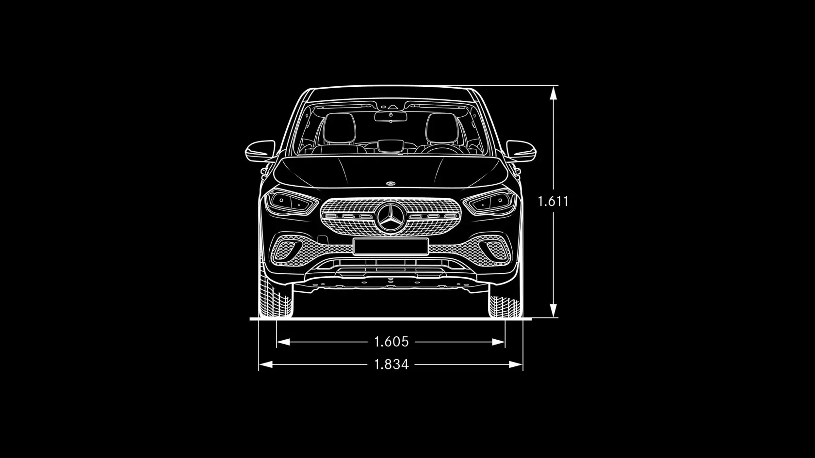 Технические характеристики Mercedes-Benz GLA Мерседес GLA: габаритные размеры #3