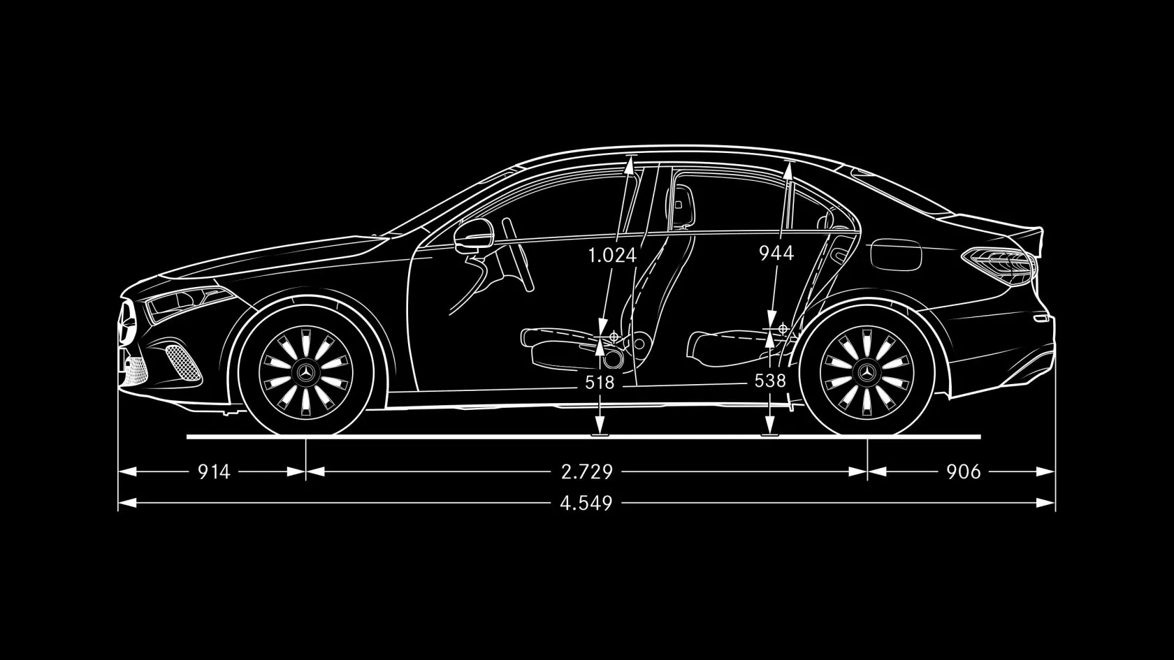 Технические характеристики Mercedes-Benz A-class Седан Габариты #3