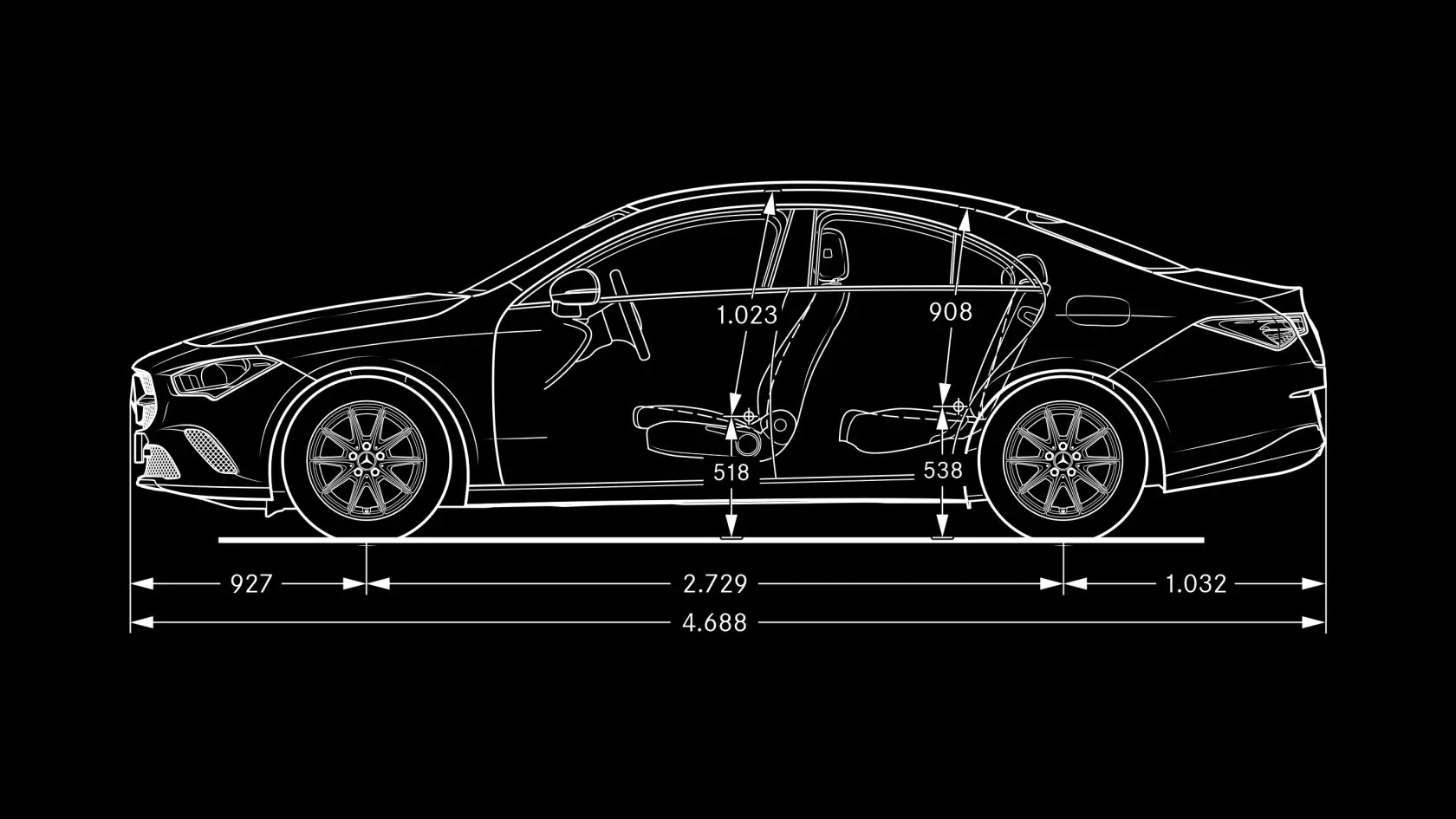 Технические характеристики Mercedes-Benz CLA Купе Габариты #3