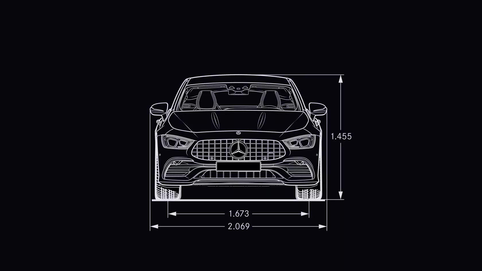 Технические характеристики Mercedes-AMG GT 4-дверное Купе Размеры Mercedes-AMG GT 43 #3